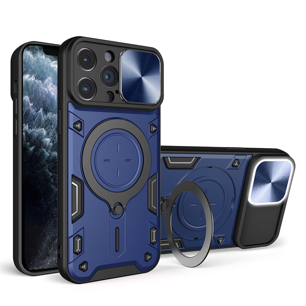 For iPhone 11 Pro Max Slide Camera Lid Drop-proof Cover Rotatable Kickstand PC + TPU Phone Case For iPhone 11 Pro Max Slide Camera Lid Drop-proof Cover Rotatable Kickstand PC + TPU Phone Case